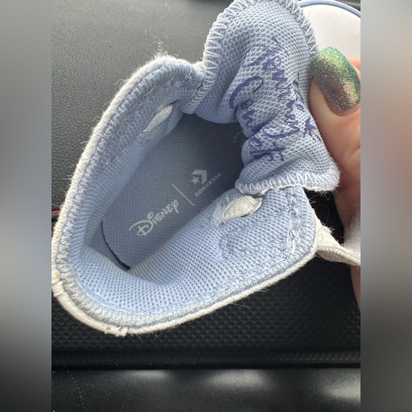 Converse Kids' White and Blue High-Top Sneakers - Picture 6 of 7